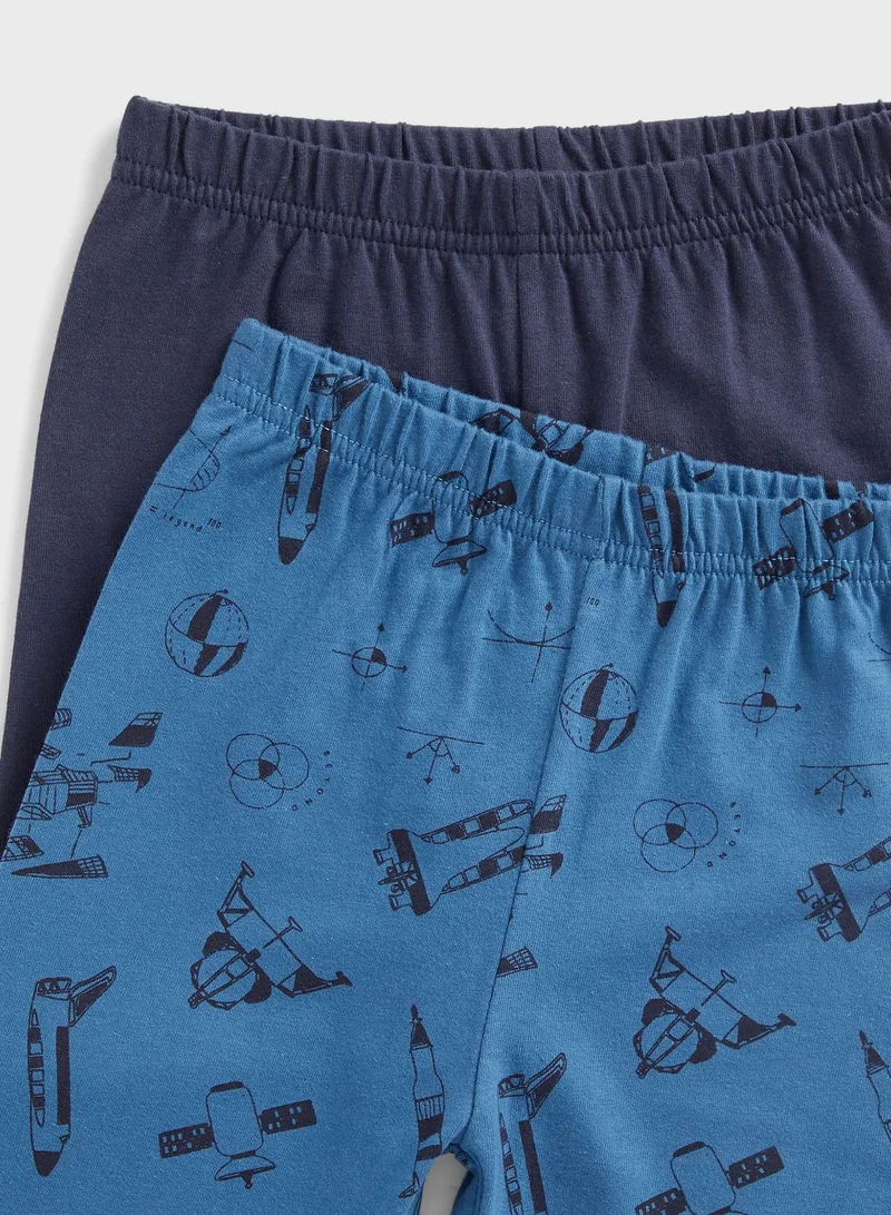 mothercare Kids 2 Pack Printed Sweatshirt & Sweatpants Set