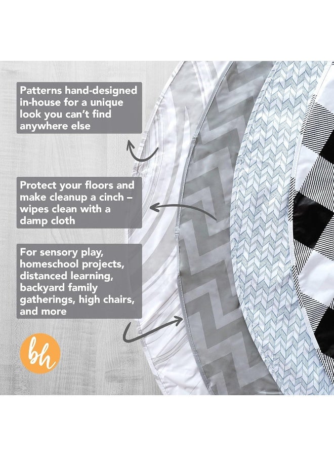 BooginHead SplatMat 52" Extra Large Waterproof Floor Mat for Under High Chair, Marble Swirl - Image 4