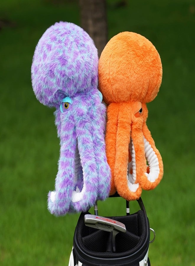 mytag Spots Octopus Driver Headcover Funny Golf Club Head Covers Animal Plush Golf Headcover Purple/Blue - Image 3