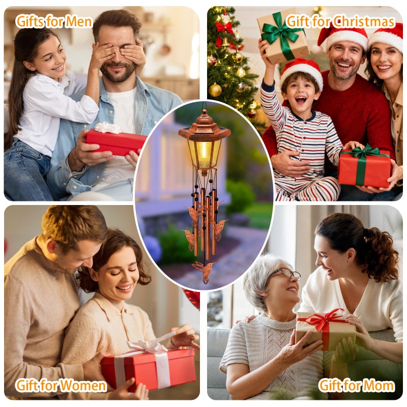 yulloyello Large Solar Hummingbird Wind Chimes with Wind Catcher/Solar Decor Light to Create a Zen Atmosphere Suitable for Outdoor, Garden, Patio Decor Classic Bronze Wind Chimes as A Memorial Gift for Unisex - Image 5