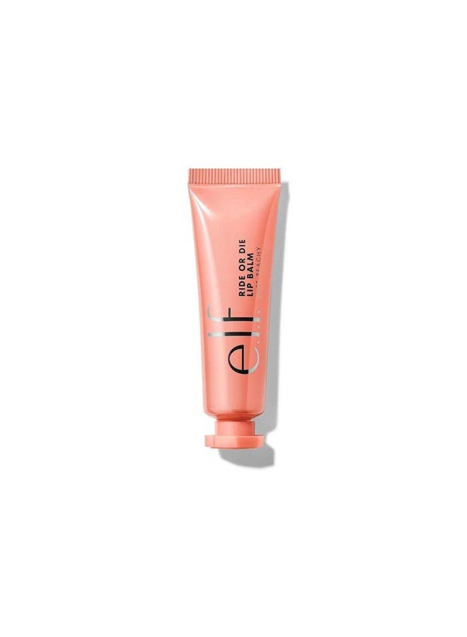 elf Ride or Die Lip Balm, Ultra-Hydrating Tinted Lip Balm, Infused with Jojoba Oil, Sheer Finish, Just Peachy, 0.42 Oz (12g) - Image 1