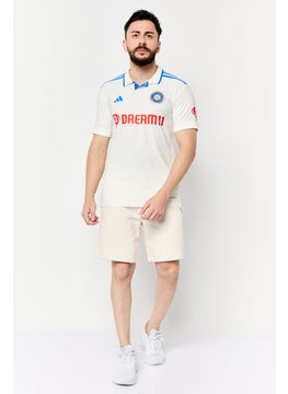 Adidas Men Sportswear Fit Short Sleeve Dream 11 Cricket Jersey, Off White  - Image 2