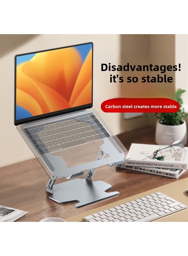 [Special Grade Carbon Steel] Computer Bracket Notebook Bracket Flat Aluminum Alloy Suspension Lifting Folding Elevated-Color:Rotating Model [carbon Steel Material] + Metal Mobile Phone Holder  - Image 2
