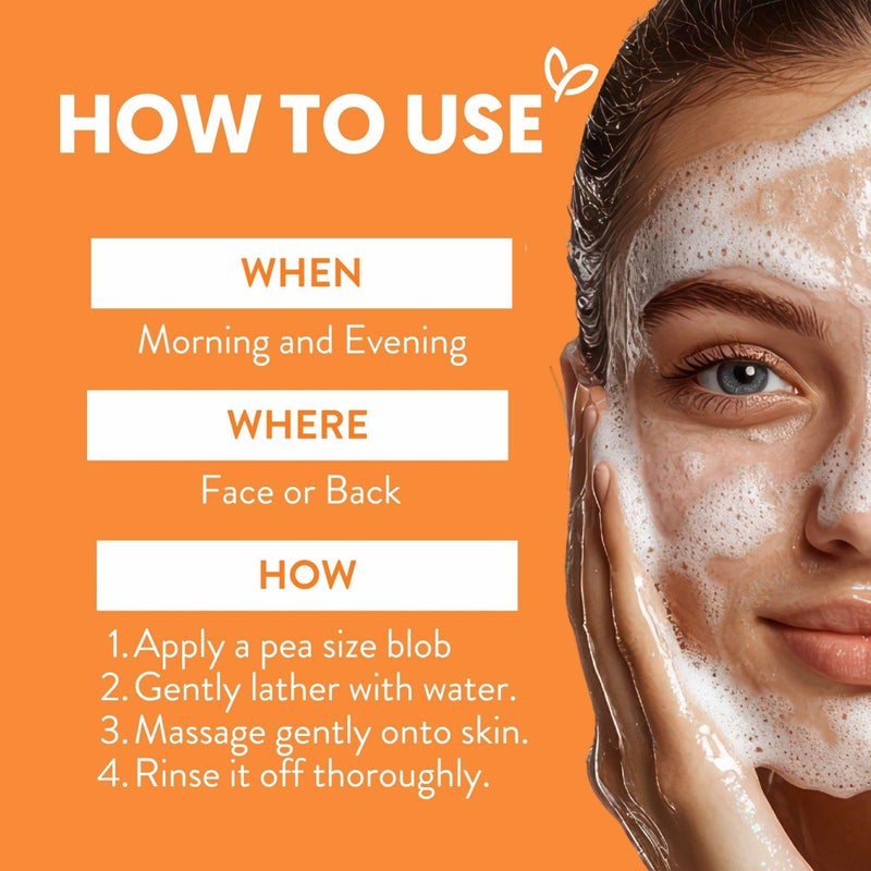 By Nature Vitamin C + Turmeric Gel Cleanser with Hyaluronic Acid â€“ Brightening + Hydrating Face Wash & Makeup Remover for Oily and Acne-Prone Skin, Natural Daily Facial Wash (7oz) - Image 4