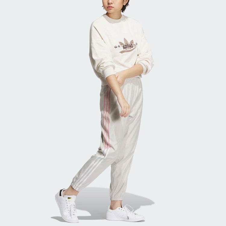 Adidas (WMNS) adidas originals Logo Sportswear Hoodie 'Beige' - Image 4