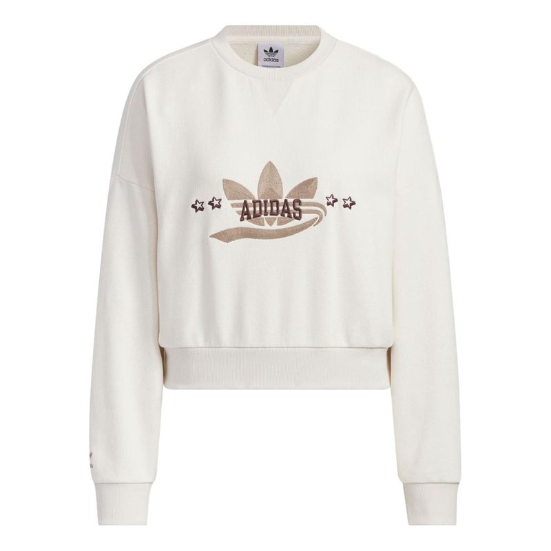 Adidas (WMNS) adidas originals Logo Sportswear Hoodie 'Beige' - Image 1
