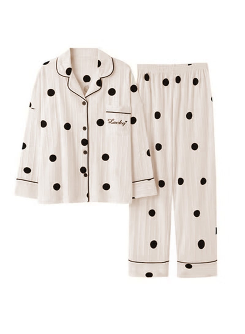 Women's pajama set, cotton long sleeve two-piece casual pajamas - Image 2