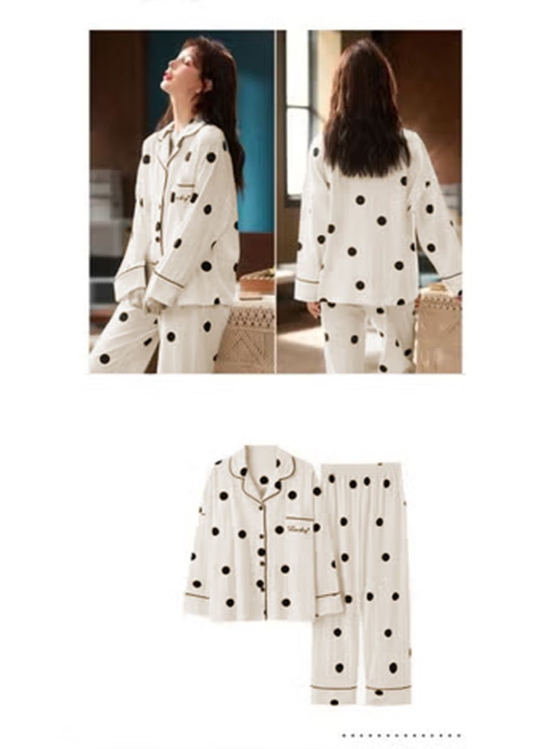 Women's pajama set, cotton long sleeve two-piece casual pajamas - Image 4