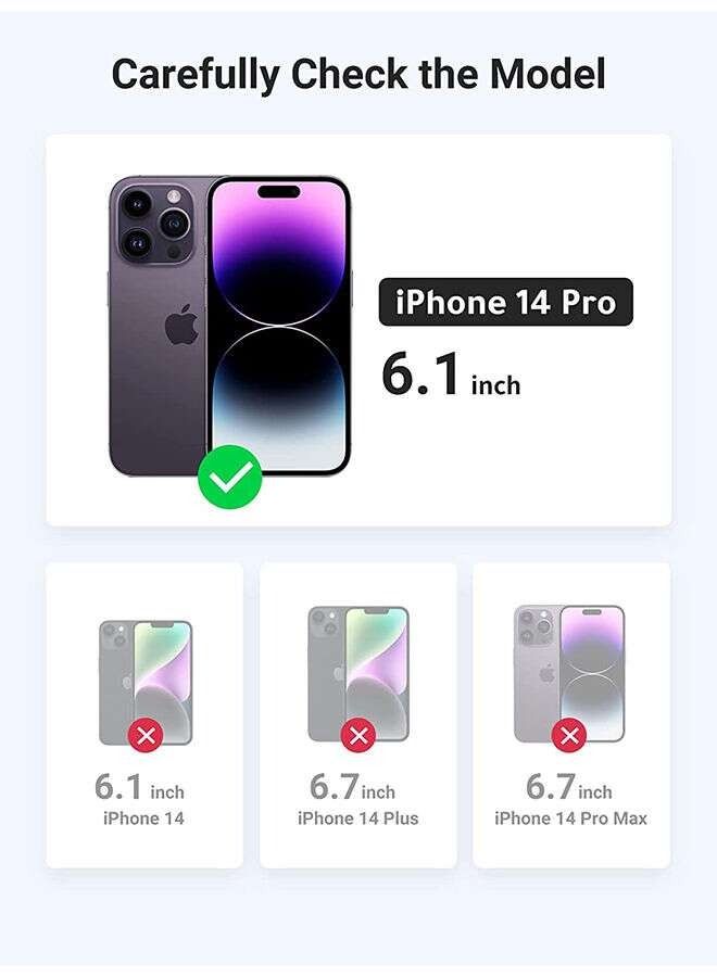 iPhone 14 Pro Case 6.1 inch Anti-Yellowing Military Back Hard Anti-Explosion Back Ultra Thin Case Anti-Drop Shockproof Protection Full Coverage Lens Clear - Image 2
