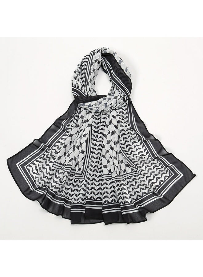 walklifes New Printed Chiffon Shawl - Image 1