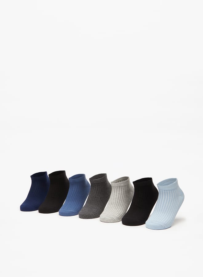 JUNIORS Textured School Ankle Length Socks - Set Of 7 - Image 1