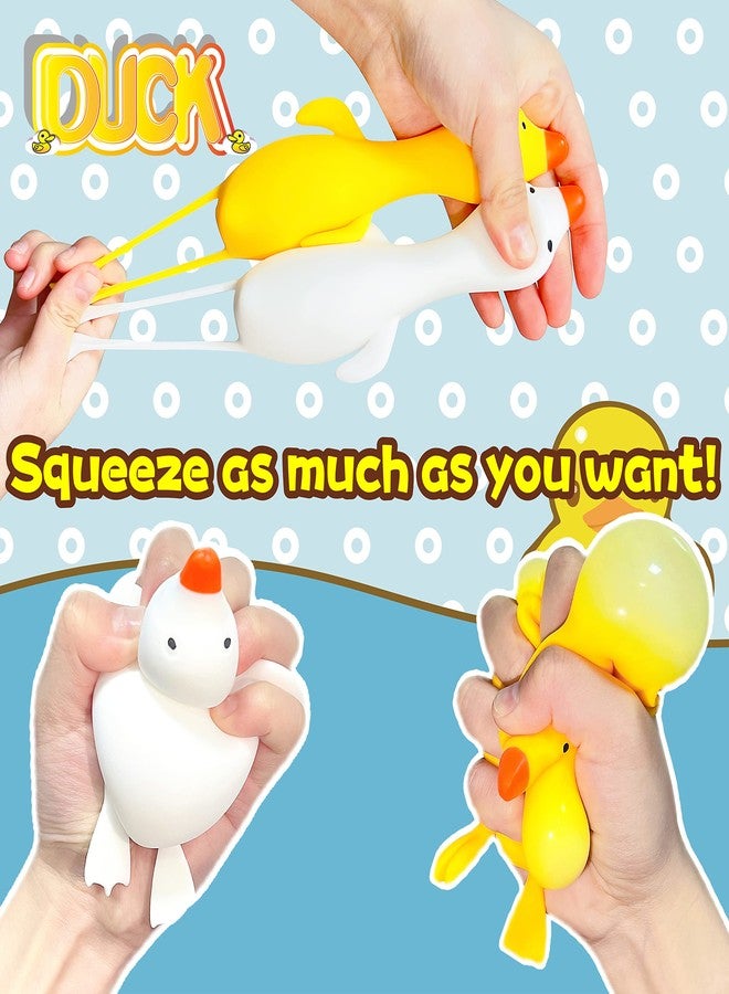 Kawaite Stretchy Stress Relief Balls (Set of 2) Duck Squeeze Ball Sensory Fidget Toys | Anxiety Relief Animal Dough Balls for Boys, Girls, Kids, Adults | Squishy Stress Balls Squish Toys - Image 4