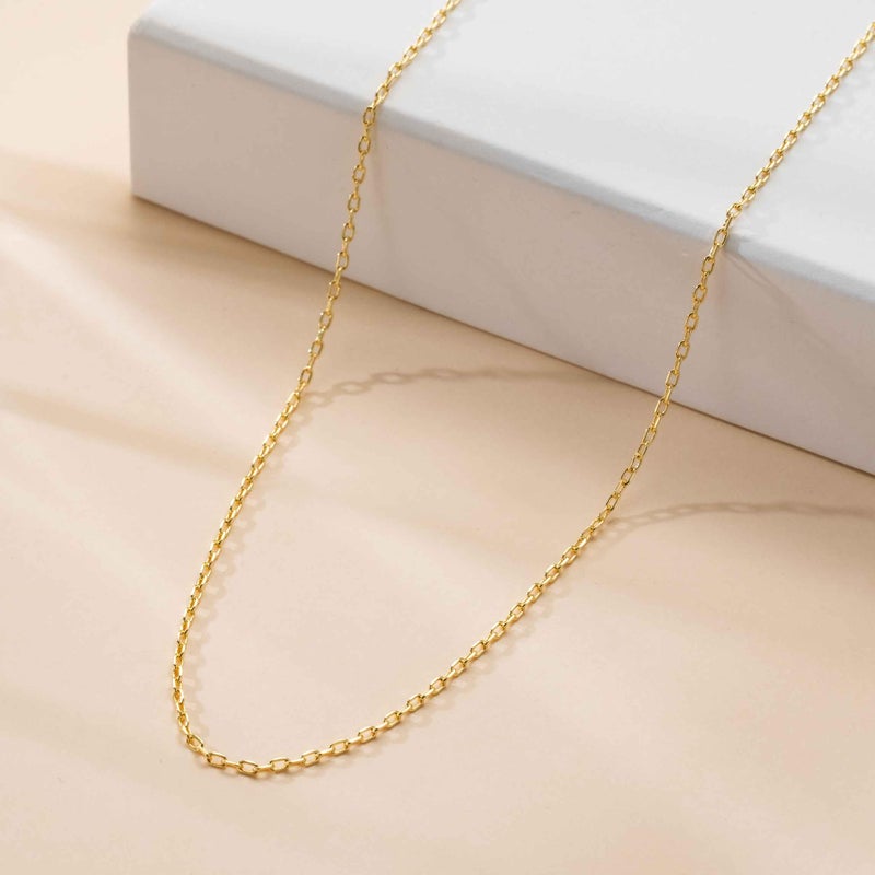 GYUYCW 14K Gold Chain for Women 14K Gold Necklaces for Women Trendy 1.7mm Paperclip Necklace for Womens Chains for Men Minimalist Aesthetic with Stylish Look Necklace for Men (18in) - Image 3