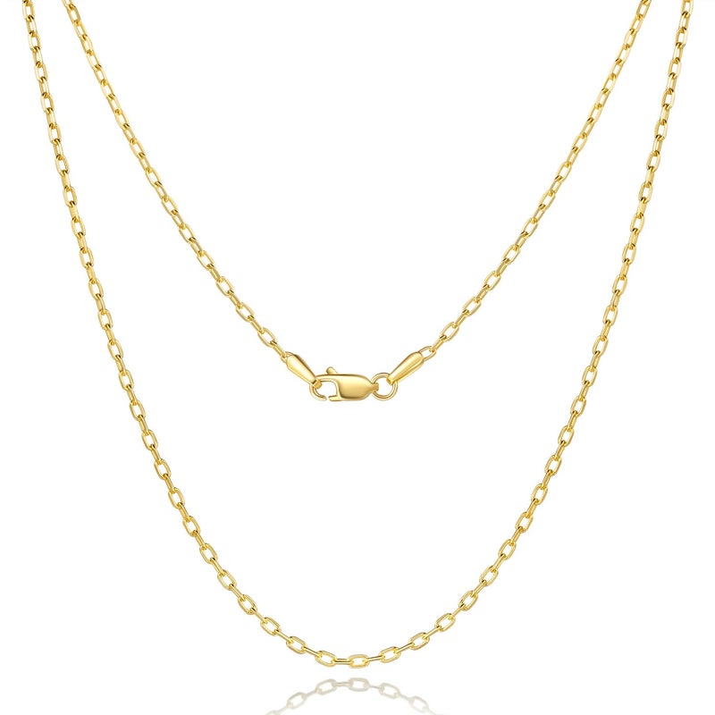 GYUYCW 14K Gold Chain for Women 14K Gold Necklaces for Women Trendy 1.7mm Paperclip Necklace for Womens Chains for Men Minimalist Aesthetic with Stylish Look Necklace for Men (18in) - Image 1