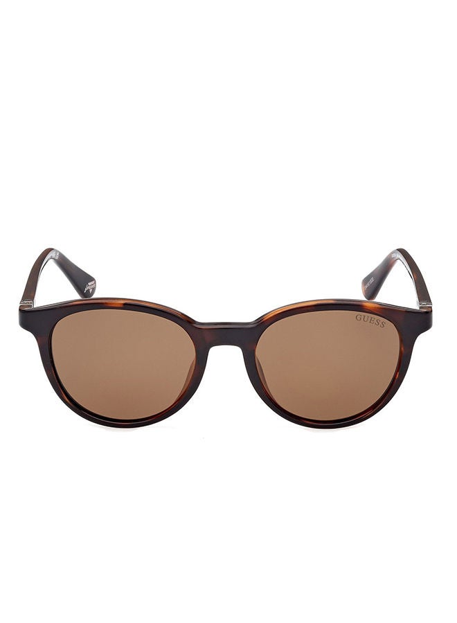 GUESS GU5216 52H Sunglasses 100% UV Protected Brown Round For Unisex - Image 1