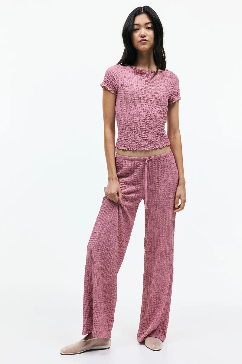 H&M Crinkled drawstring trousers