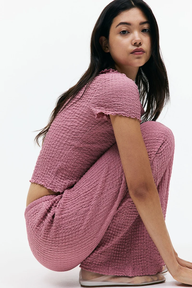 H&M Crinkled drawstring trousers