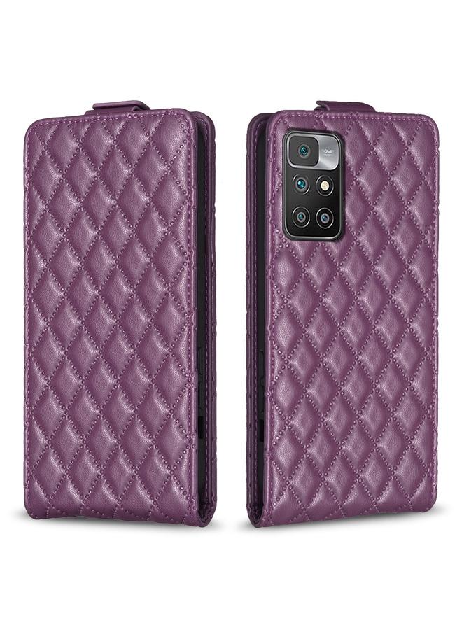 erorex Case For Redmi 10 2022 / Note 11 4G Diamond Lattice Vertical Flip Leather Phone Case - Image 1