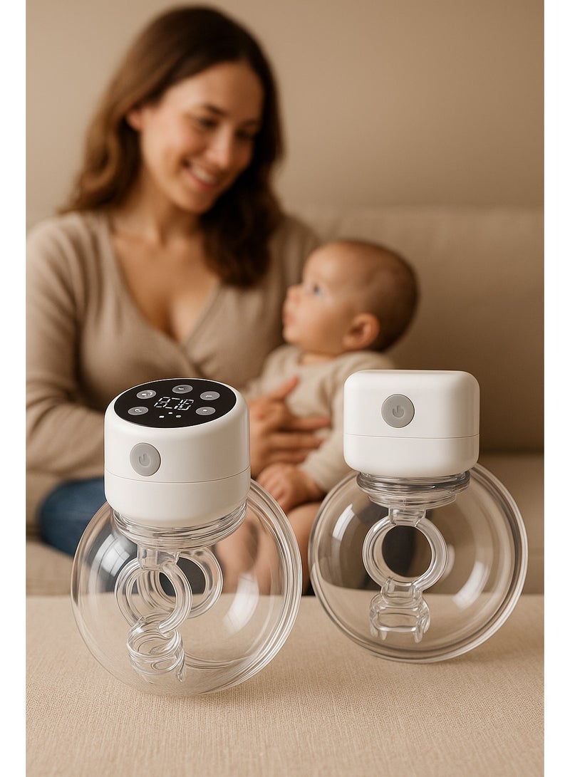 زابروس مضخة ثدي كهربائية قابلة للارتداء بدون استخدام اليدين، منخفضة الضوضاء، قابلة لإعادة الشحن مع 3 أوضاع × 10 مستويات، سيليكون غذائي خالي من BPA، محمولة ومريحة للأمهات المرضعات (فلنجات 24 مم و28 مم) - Image 2