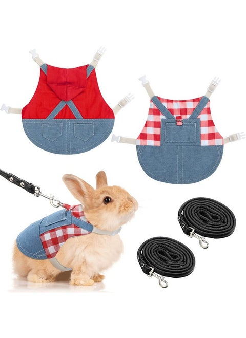 Rabbit Harnesses and Leashes Rabbit Supplies Bunny Walking Harnesses Leashes Suitable for Walking with Kittens and Puppies(Small,Red)
