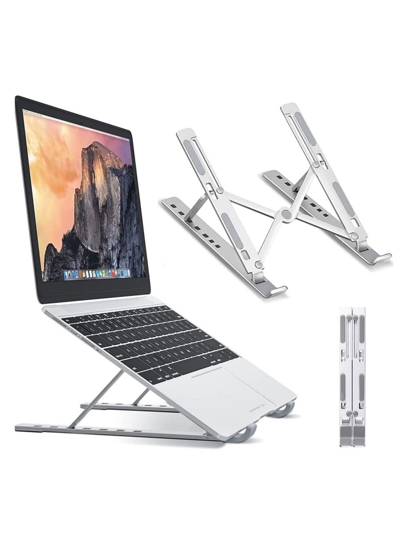 Generic Laptop Stand for Desk, Adjustable Laptop Riser, Foldable Portable Laptop Holder, Ventilated Cooling Notebook Stand, for MacBook Pro Air, Lenovo, Dell, HP, Laptops,Tablet, ABS+Silicone Materials  - Image 1