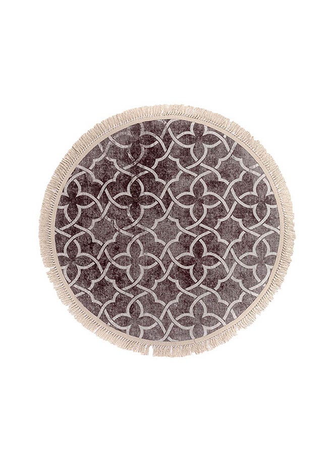 In-House Classic Design Turkish Round Decorative Carpet - Choco - 120x120 cm - Image 3