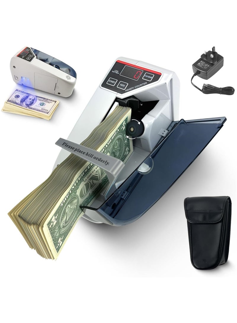 ZYWELL Portable Money Counter Machine with Counterfeit Detection UV/WM, Mini Bill Counters, Handy Currency Counter Machine, Small Cash Counting Machine for Multi-Currency, 600pcs/min - Image 1