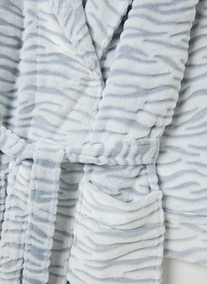 Ovs OVS Multicolour Dressing Gown With Belt And Pockets