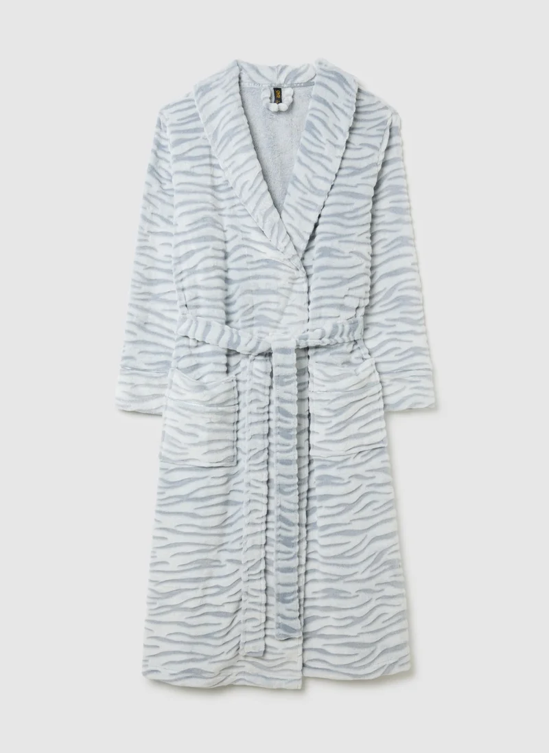 Ovs OVS Multicolour Dressing Gown With Belt And Pockets