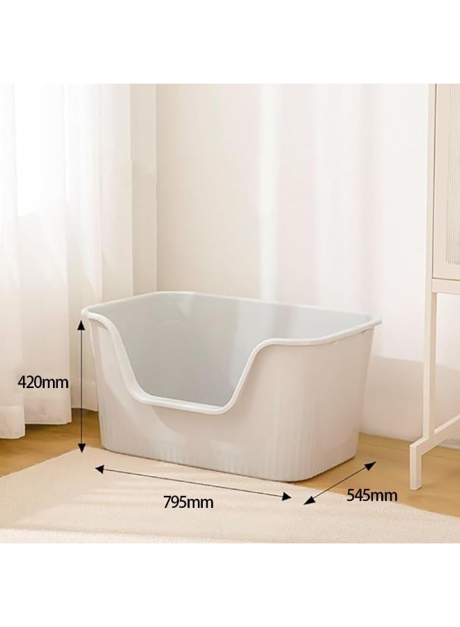 Neostyle NeoStyle Extra Large Litter Box, 78.5 * 54.5 * 40.9cm Open Splash Proof High Side Litter Box, Better for Multi-Cat Households, Pet Safe Coating, Easier to Clean and More Sanitary (Uncovered, Grey)  - Image 3