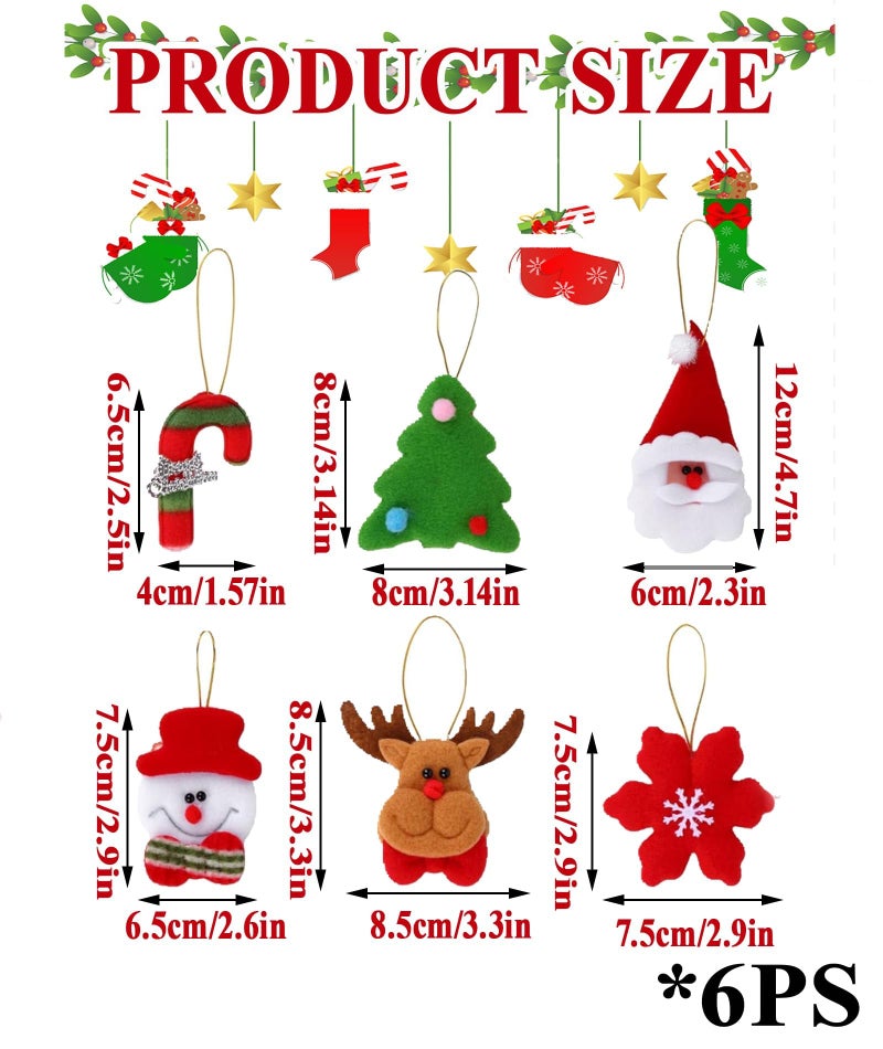 YSFVNP 6pcs Santa Claus Christmas Ornaments with String - Hanging Decor for Door, Window, Home & Xmas Tree - Image 2