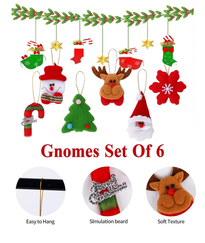 YSFVNP 6pcs Santa Claus Christmas Ornaments with String - Hanging Decor for Door, Window, Home & Xmas Tree - Image 3