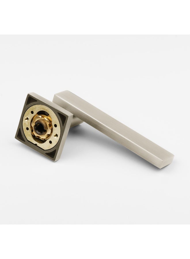 Cincinno Somnium Premium Anti-Rust Brass Door Handle Pair – Durable & Stylish for Home & Office, UV Protection, 2-Year Color & 5-Year Mechanical Warranty, Salt Spray Tested (Satin Nickel) - Image 4
