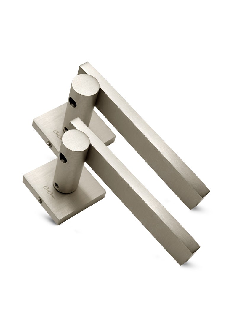 Cincinno Somnium Premium Anti-Rust Brass Door Handle Pair – Durable & Stylish for Home & Office, UV Protection, 2-Year Color & 5-Year Mechanical Warranty, Salt Spray Tested (Satin Nickel) - Image 1
