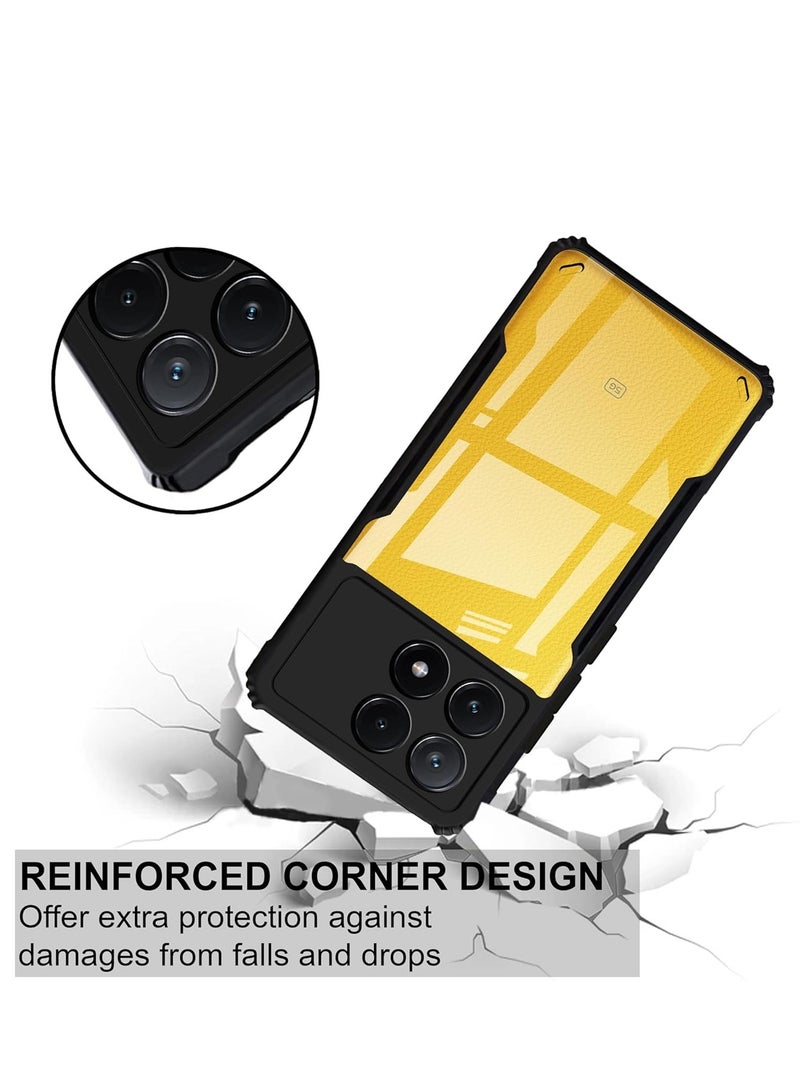 Wtech Hybrid TPU Silicone With Raised Armour Bumpers Slim Case Cover For Xiaomi Poco X6 Pro 5G 2024 / Redmi K70E 5G 2023 Black - Image 5