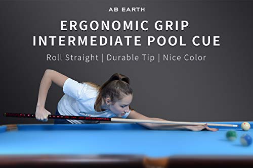 AB Earth 58 Pool CuePool Stick Ergonomic Design Hardwood Canadian Maple 13mm Tip 1821oz Billiard Cue B1SN Wine 20oz - Image 3