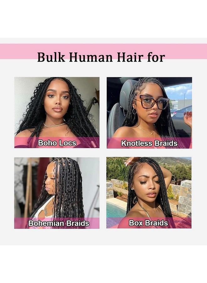 hengya Human Hair for boho Braids 16 Inch 2 Bundles Deep Wave Bulk Human Braiding Hair 10A Brazilian Virgin Human Hair Extensions for Boho Braids Wet and Wavy Human Braiding Hair Black - Image 5