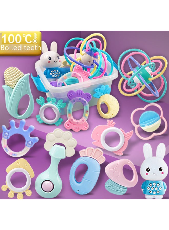 Baby Boiled Rattle Toy Newborn 0-6-12 Months Toddler 0-1 Early Education Teether-Color: Bee + Monkey  - Image 2