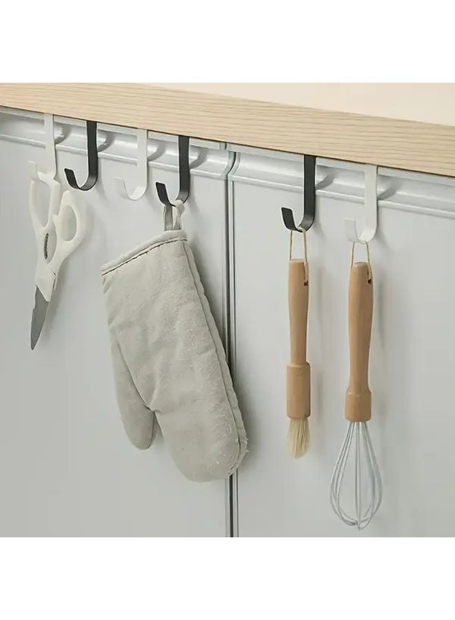 Black Plastic Hooks 4pcs For Kitchen Cabinet Door Hangers Room Suspension Racks - Image 5