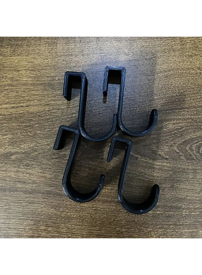 Black Plastic Hooks 4pcs For Kitchen Cabinet Door Hangers Room Suspension Racks - Image 1