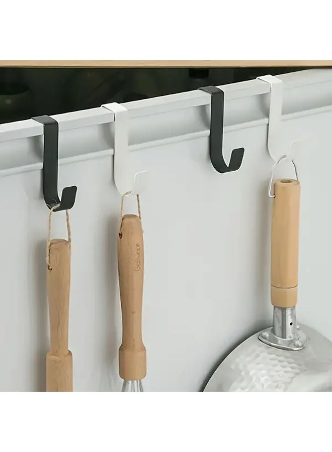 Black Plastic Hooks 4pcs For Kitchen Cabinet Door Hangers Room Suspension Racks - Image 2