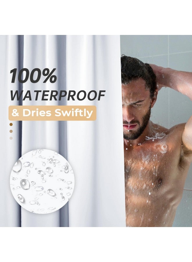 AmazerBath 78 Inch White Shower Curtain, 72 x 78 Plastic, Heavy Duty, Waterproof Thick PEVA with 3 Weighted Stones and 12 Rustproof Grommet Holes - Image 4