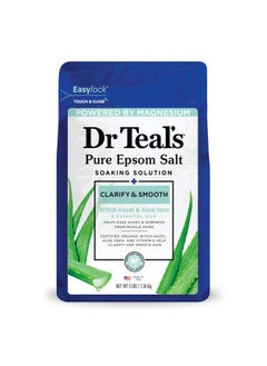 Dr Teal's Epsom Salt Magnesium Soak, Clarify & Smooth with Witch Hazel & Aloe Vera, 3 lbs