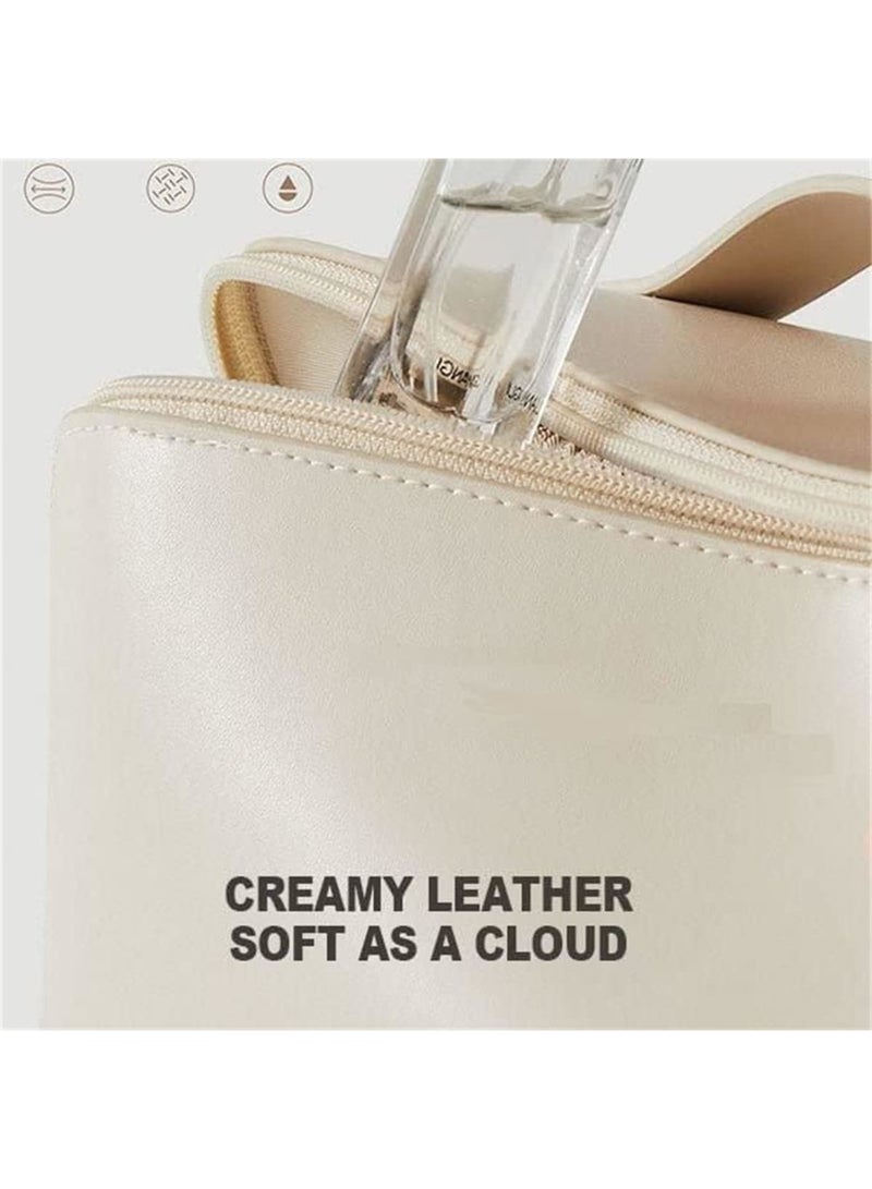 SOLARAE Large Capacity Travel Cosmetic Bag, Makeup Bag Travel Cosmetic Bag, Travel Cosmetic Bags for Women, Cosmetic Travel Bags for Women, Travel Cosmetic Bags for Toiletries (White) - Image 5