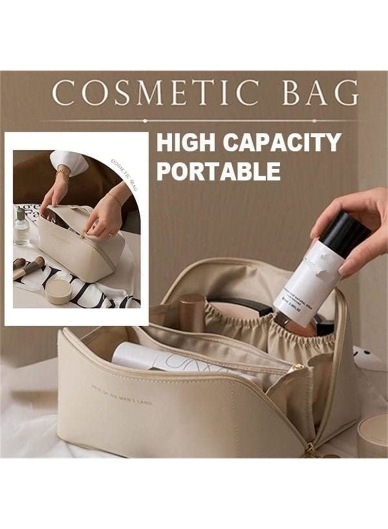 SOLARAE Large Capacity Travel Cosmetic Bag, Makeup Bag Travel Cosmetic Bag, Travel Cosmetic Bags for Women, Cosmetic Travel Bags for Women, Travel Cosmetic Bags for Toiletries (White) - Image 2