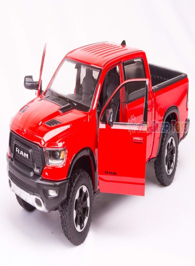 Motor Max 2019 RAM 1500 Rebel Crew Cab Pickup Truck Red 1/24 Diecast Model Car by Motormax - Image 2