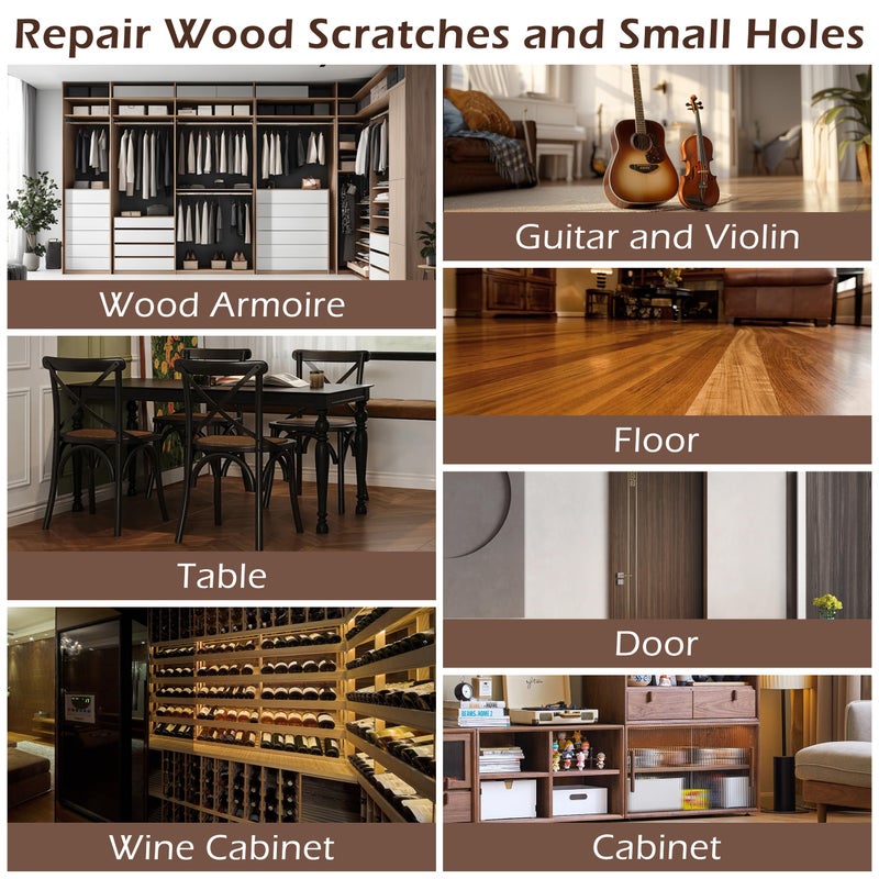 Oriflame Wood Furniture Repair Kit: 12-Color Filler and 8-Color Markers - Wood Touch Up for Scratches/Cracks/Holes/Stains in Floors/Table/Cabinets(Hardwood/Laminate) - Image 5