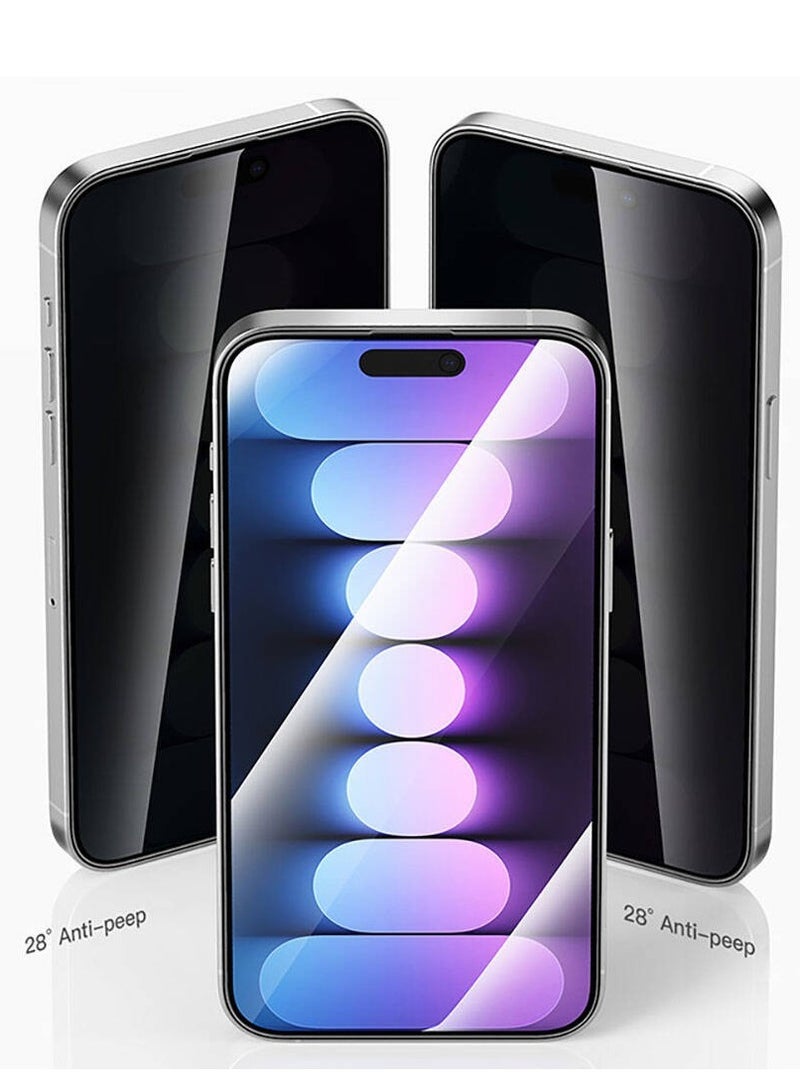 Privacy for iPhone 15 Pro Max, Screen Protector 9H Hardness Tempered Glass Protector, Anti-Scratch, Anti-Spy, HD Clear, Military Grade Protection - Image 2