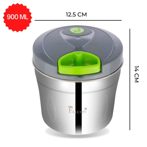 PddFalcon Food Grade Stainless Steel Handy and Compact Vegetable Chopper with 5 Blades and 6 Flow Breakers, with BIS Certified, Jindal Seal & Made in India (900ml, Green) - Image 2