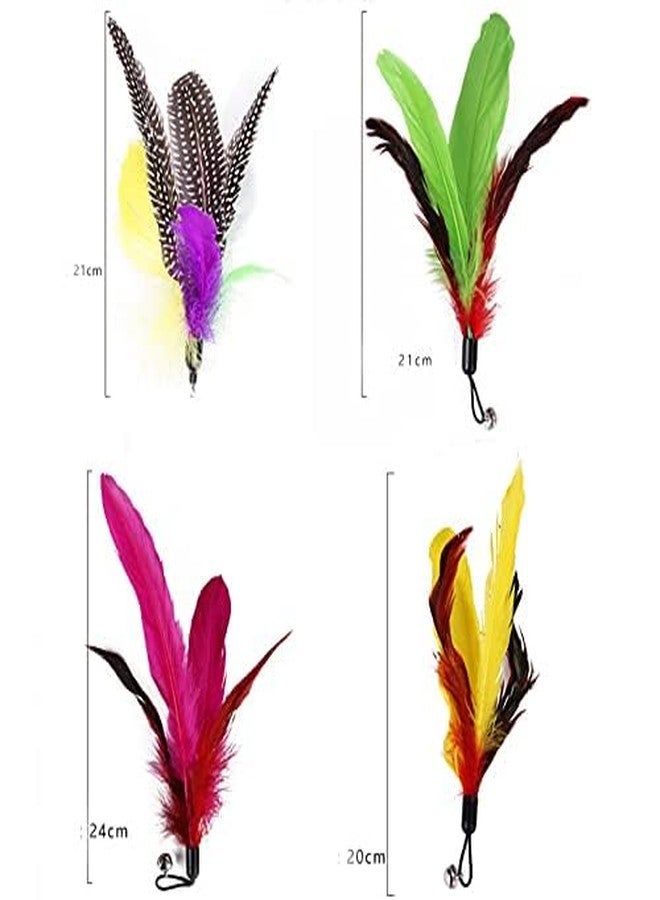 RENARSH Cat Play Tool - Interactive 11 Piece Cat Feather Set with Retractable Wands and Feather Worm Toy - Kitten Toys Variety of Vibrant Colours - Activity to Exercise Cats and Kittens - Image 3